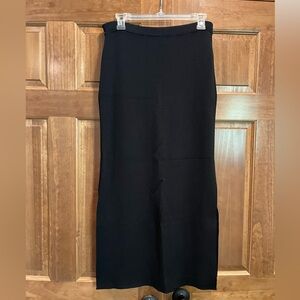 Knitwear Women’s Black Ribbed Stretchy Pencil Skirt, Workwear, Formal, Medium